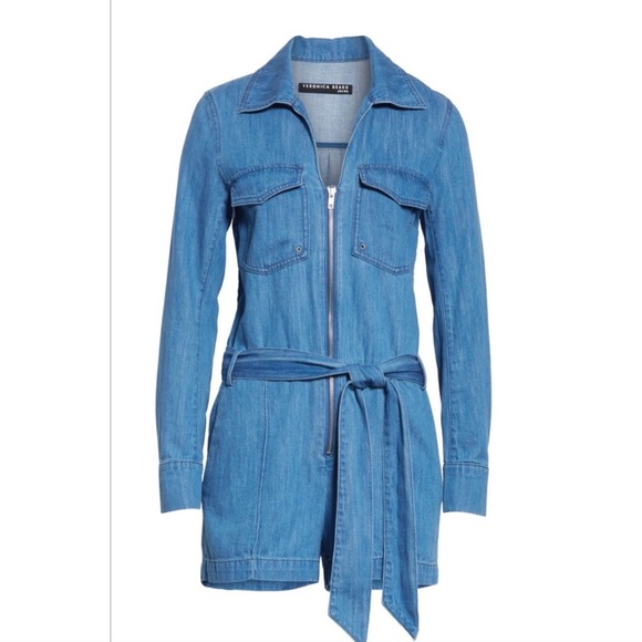 Veronica beard Keenan denim romper - Picture 3 of 4
